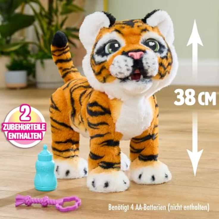 Just Play FurReal Gabby, interaktive Plüsch-Tigerpuppe mit Ton, 32-38 cm, orange – Bild 7