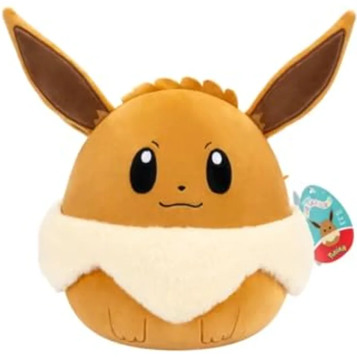 NoBrand Pokémon Squishmallows Evoli, ca. 25 cm Plüsch, waschbar und kuschelig weich