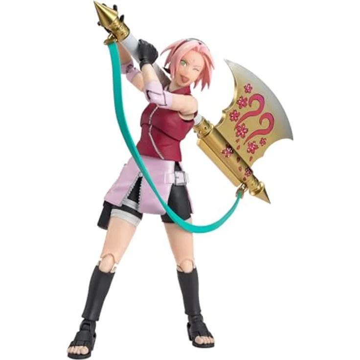 Bandai Tamashii Nations Naruto Shippuden S.H. Figuarts Actionfigur Sakura Haruno NARUTOP99 Edition, 14 cm mit mehreren Gesichtsteilen und Zubehör – Bild 2