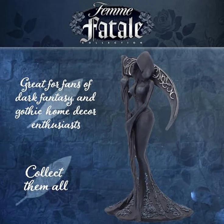 Nemesis Now Femme Fatales Figur Reaper, 20 cm, handbemalt, mattschwarz, hochwertige Resin-Dekoration – Bild 6