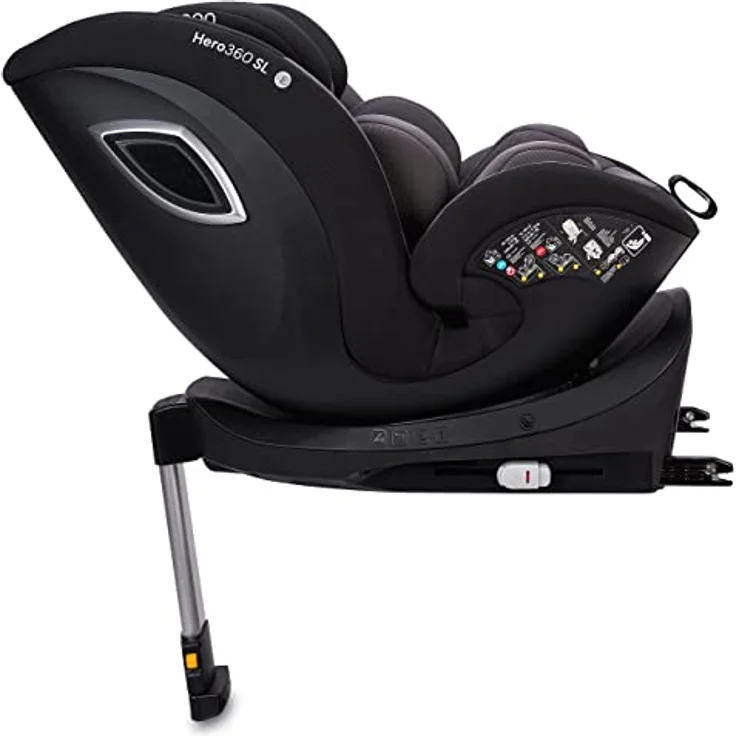 Osann Reboarder-Kindersitz Hero 360 SL - drehbar, Isofix-Basis, Twill Black – Bild 5