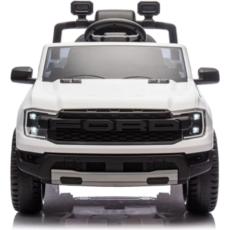 Sun Baby Ford Raptor Kinder Elektroauto, SUV Kinderfahrzeug mit 12V Akku, Fernbedienung, MP3 Sound und LED, weiß, für Kinder ab 3 Jahren – Bild 6