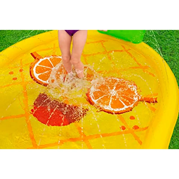 BESTWAY Wassermatte Sunny Pineapple, Planschbecken mit Wassersprinkler, 196x165 cm, strapazierfähiges PVC – Bild 5