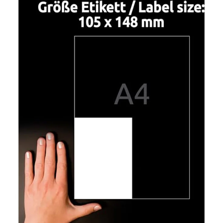 AVERY Zweckform 8025 Versandetiketten, 1.200 selbstklebende Adressetiketten A6 105x148mm auf A4, für DHL, Hermes, GLS, DPD, UPS, Fedex, 300 Blatt – Bild 2