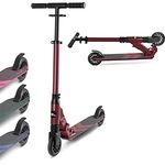 fun pro Premium Roller, Roller Kinder 6-18 Jahre - Kickscooter, Tretroller, Cityroller, Faltbar Roller Erwachsene - LED Räder optional Roller Erwachsene, karmesinrot