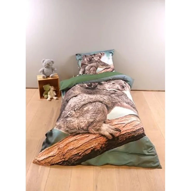 BrandMac Bettwäsche Set mit Koala 135 x 200 cm 80 x 80 cm 100% Baumwolle, atmungsaktiv und temperaturausgleichend – Bild 4