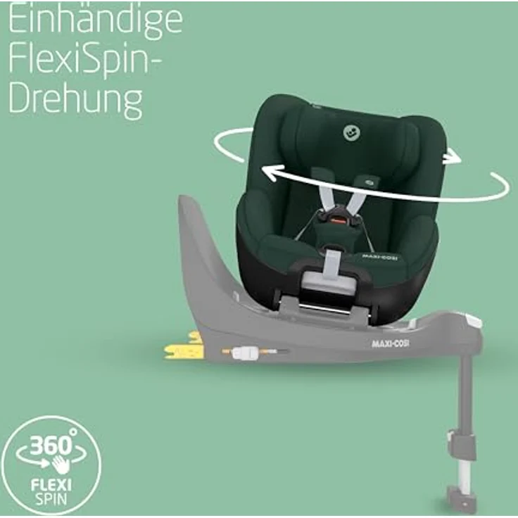Maxi-Cosi Autokindersitz Pearl 360 - Authentic Green, Reboarder Kinder Autositz bis 17 kg, 360° Drehung, G-Cell Seitenaufprallschutz – Bild 3