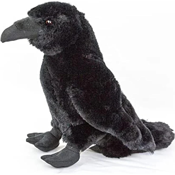 Uni-Toys Kuscheltier Rabe 33 cm, schwarz, kuschelweicher Plüsch, maschinenwaschbar bis 30°C – Bild 2