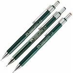 Faber-Castell TK-FINE 971, Druckbleistift mit 0,5 mm Mine, komplett versenkbares Minenführungsröhrchen, inklusive Radierer und 3 HB Feinminen
