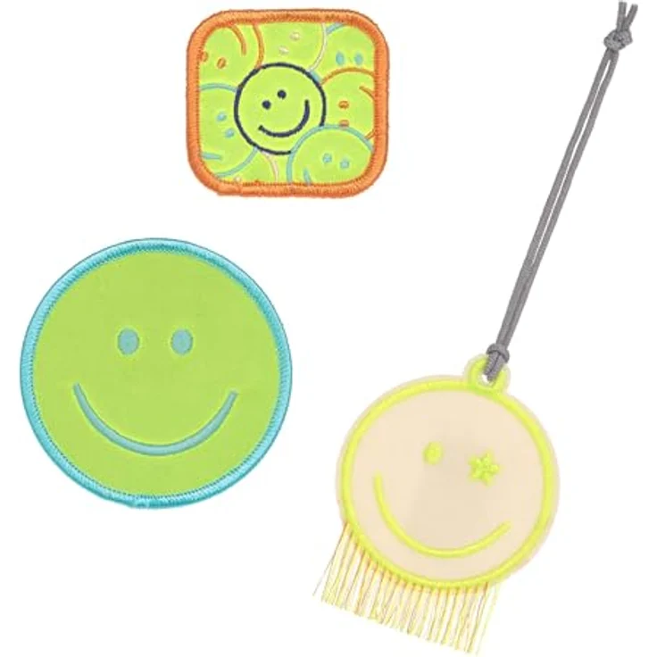 LÄSSIG Anhänger und Patches Set (3 Stk.) mit Druckknopf/School Patches Set Smile – Bild 1