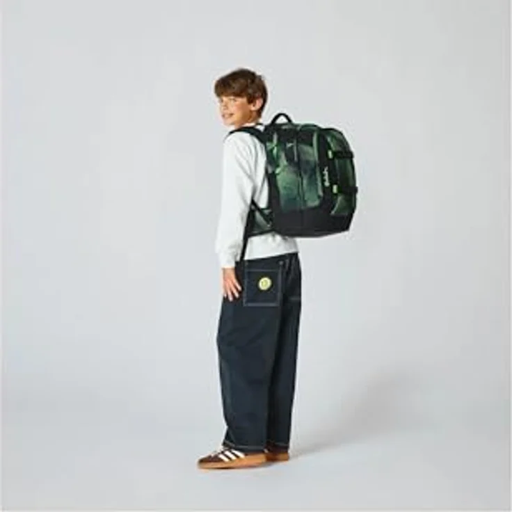 Satch Schulranzen PACK Seismic Green, ergonomischer Schulrucksack mit Your-Size-System, anpassbar für Körpergrößen von 1,40 bis 1,80 m, 30 l Volumen – Bild 6