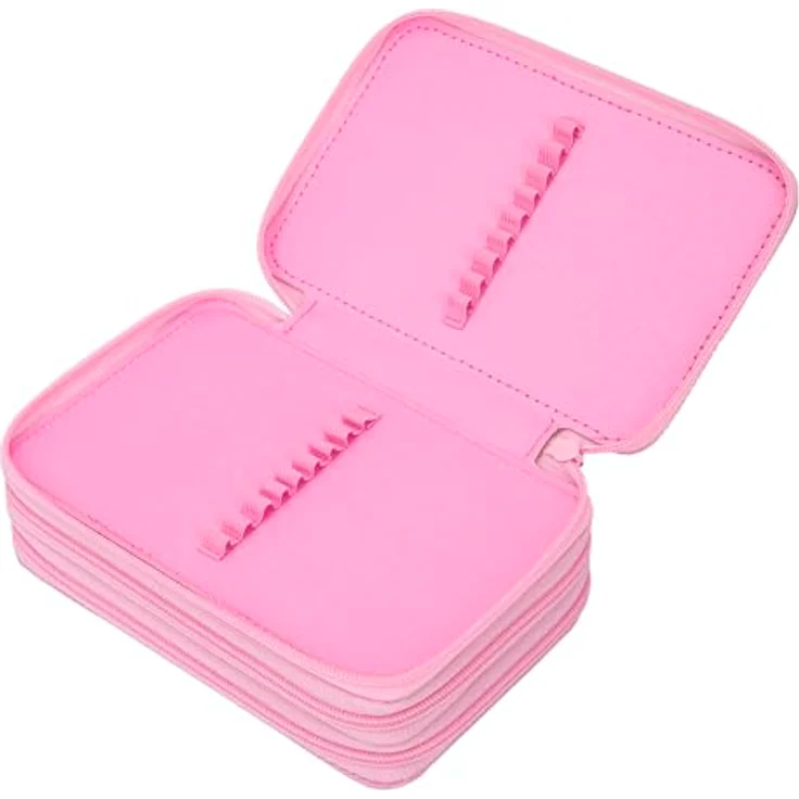 Baagl 3 Fach Federmäppchen - Hello Kitty Sweet Leopard, 20x13x9 cm, elastische Gummischlaufen, YKK-Reißverschluss, robust und alltagstauglich – Bild 4