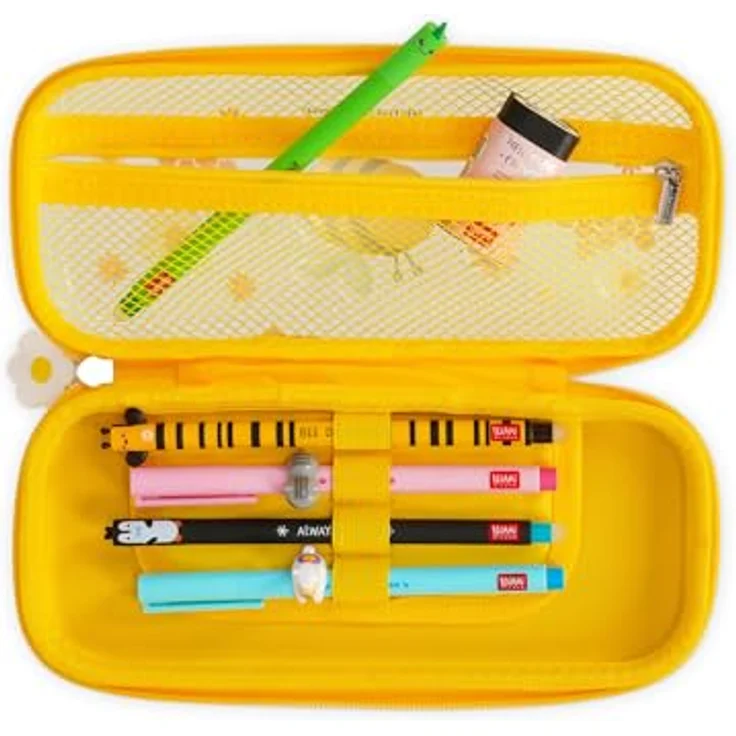 Legami Wonderwow Federmäppchen, Bee Motiv, 2 Fächer, Stifthalter, Netzstoff-Innenfach, Reißverschluss, 23 x 11 x 5 cm – Bild 3