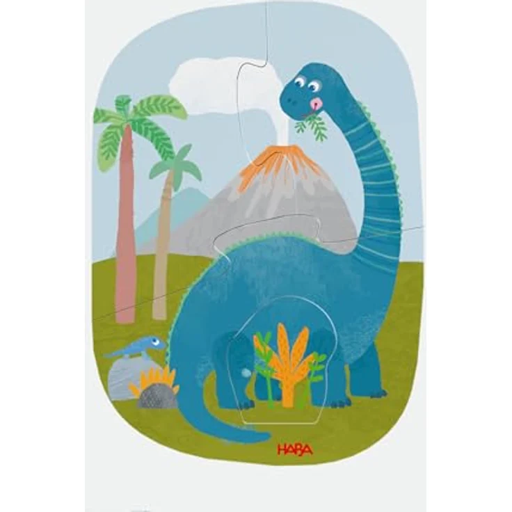 HABA 4 Erste Puzzles – Dinosaurier-Puzzle mit 4 Motiven und Holzfigur, fördert Kreativität & Motorik, für Kinder ab 2 Jahren – Bild 5