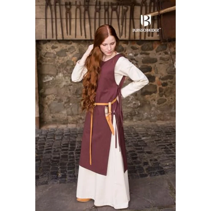 Burgschneider Überkleid Haithabu, Historisches Mittelalter-Kostüm in Braun, Unisex, Größe L aus Baumwolle – Bild 3