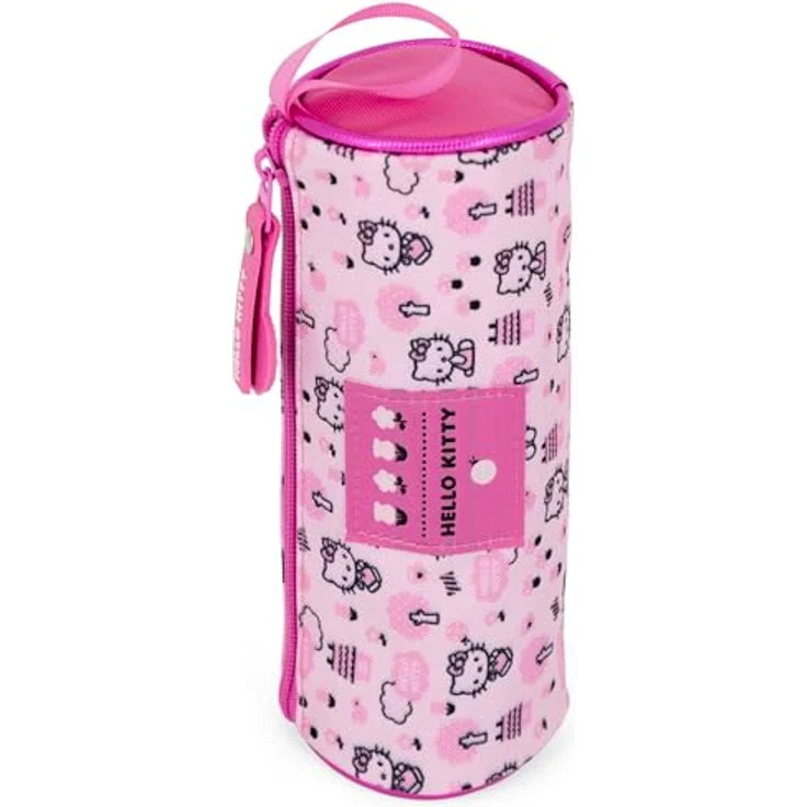 Clondo Schlampermäppchen Hello Kitty, rundes Stifteetui aus 600D Polyester, 21x8 cm, bunt für Mädchen (6-12 Jahre) – Bild 5