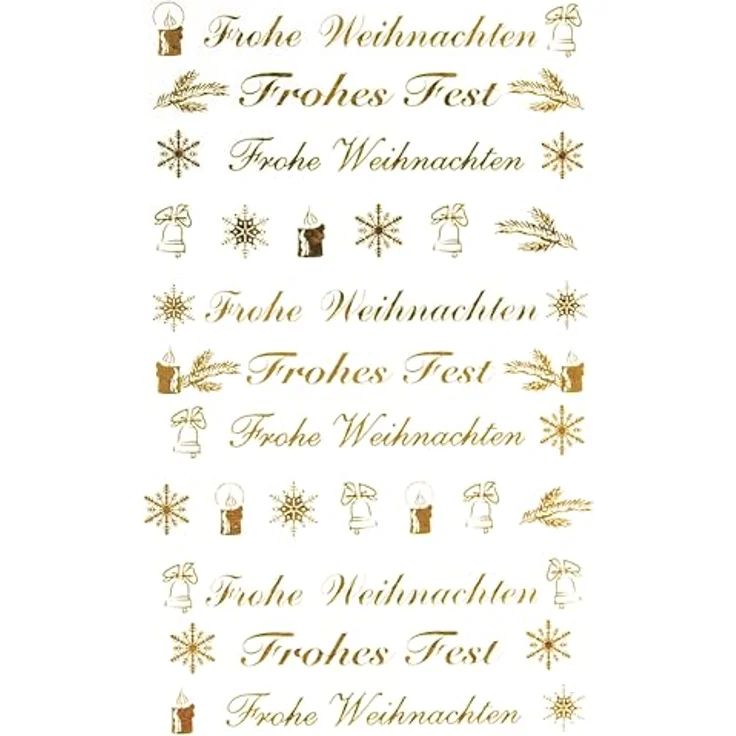 Avery Zweckform Sticker AVERY Zweckform ZDesign Weihnachts-Sticker "Frohes Fest", Goldprägung, Festliche Dekoration, Transparente Folie – Bild 3