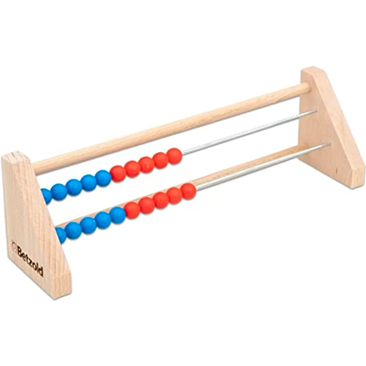 Betzold Schüler-Rechenrahmen ZR 20, Abakus aus Holz mit 20 blauen und roten Perlen für anschauliches Lernen bis 20 – Bild 1