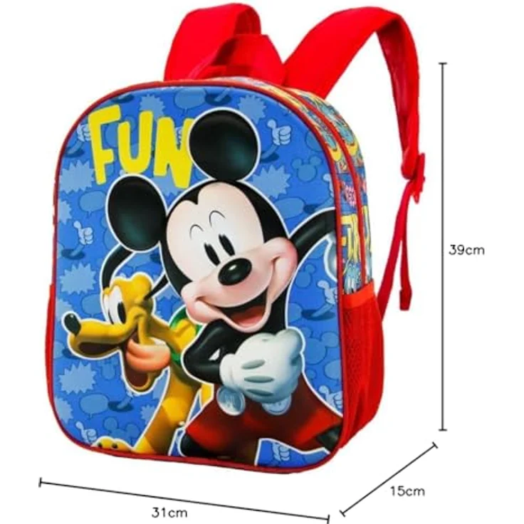 Disney Micky Maus Fun-Basic Rucksack, Mehrfarbig mit gepolsterten Schultergurten – Bild 5