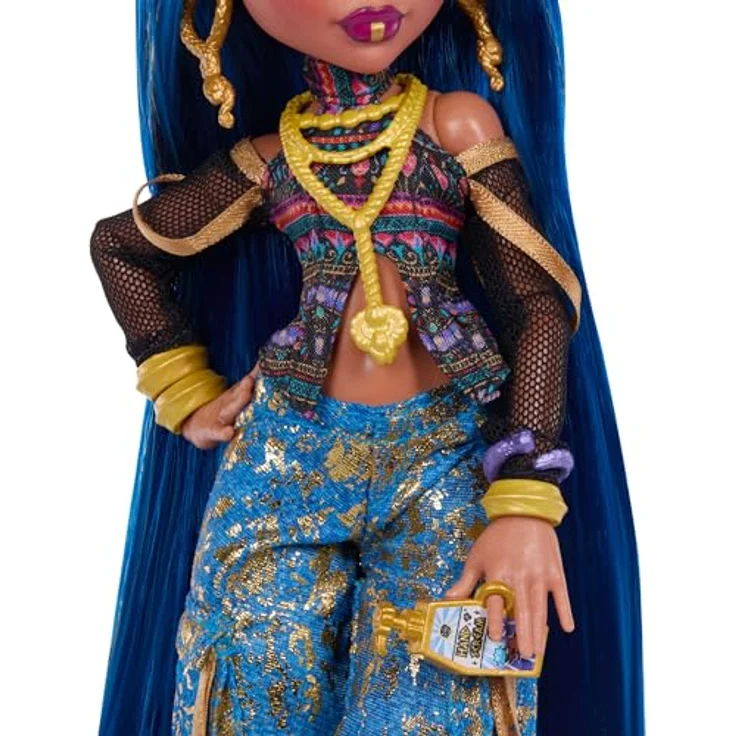 Monster High Cleo de Nile, Basispuppe (G3) mit goldenen Mumien-Akzenten, inklusive Haustier-Kobra Hissette und 7 Zubehörteilen – Bild 4