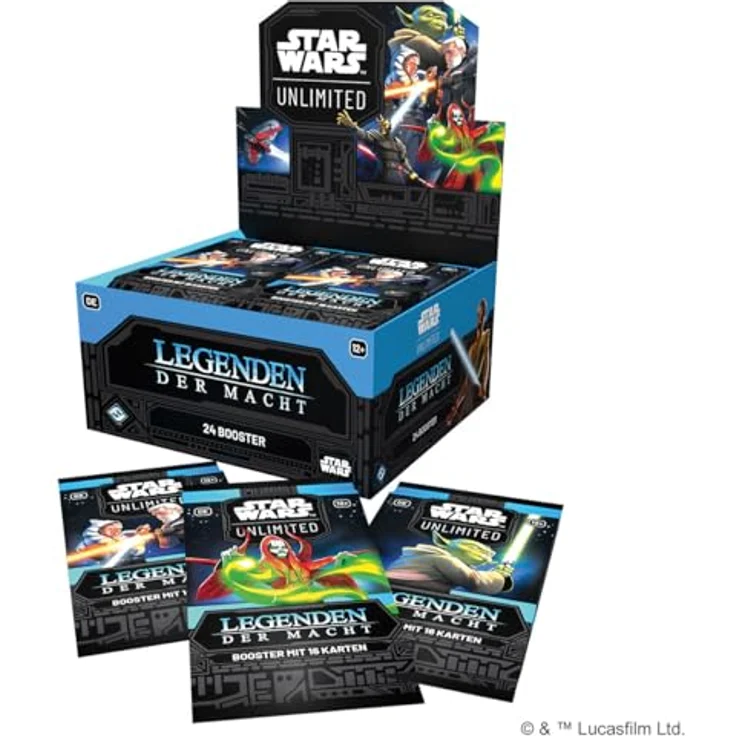 Asmodee - FFG - Star Wars: Unlimited - Legenden der Macht, Booster Display mit 24 Booster Packs, TCG für 2+ Spieler, Deutsch, Alter 12+, 20 Minuten Spielzeit – Bild 4