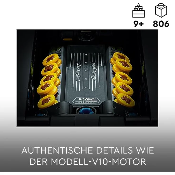 LEGO Technic Lamborghini Huracán Tecnica Spielzeugauto-Modellbausatz, Rennwagen-Bauset für Kinder, Jungen, Mädchen und Motorsport-Fans, Auto-Geschenk zum Sammeln 42161 – Bild 3
