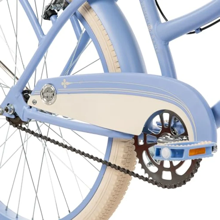 Huffy Deluxe Cruiser 24-Zoll Jugendfahrrad, blauer Stahlrahmen mit Lenkerkorb und Getränkehalter – Bild 5