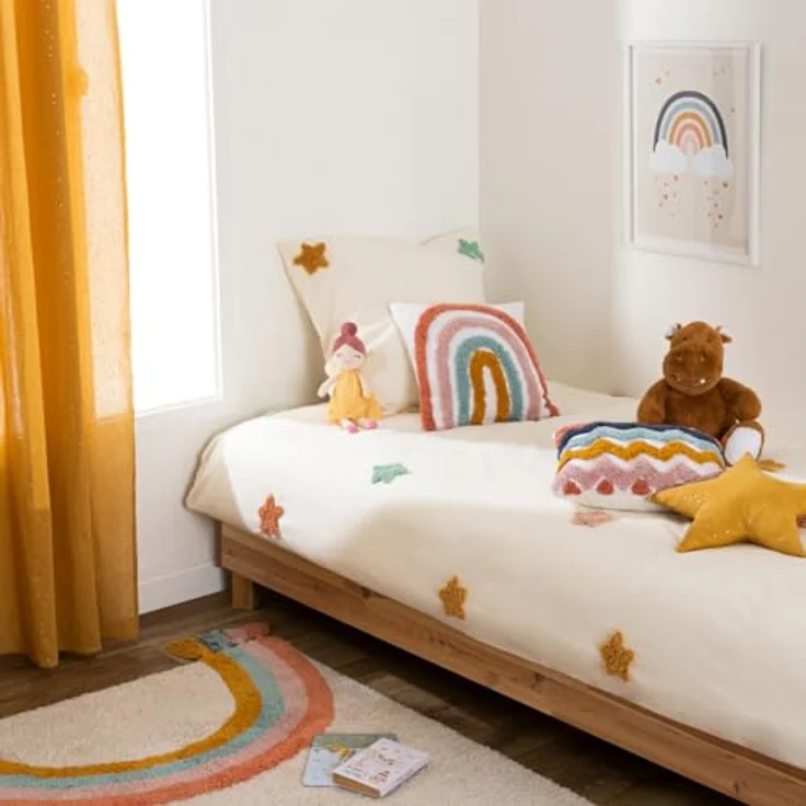 Atmosphera for kids Zierkissen Rainbow, 38x38 cm, Mehrfarbig, 100% Baumwolle, dekoratives Kinderzimmerkissen – Bild 3