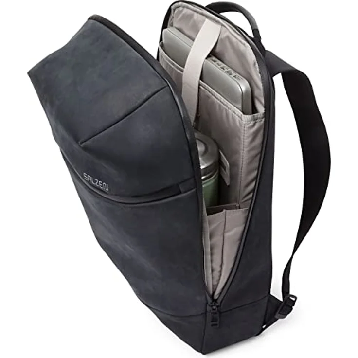Salzen Rucksack Savvy Leather Charcoal Black – Bild 6
