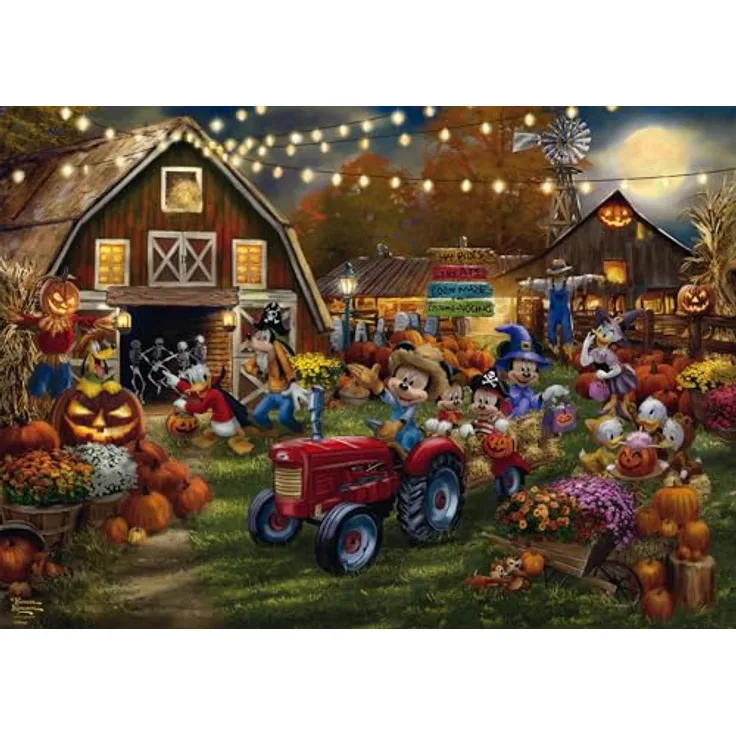 Schmidt Spiele 58048 Disney Mickey & Minnie Pumpkin Festival, 1000 Teile Puzzle mit einzigartiger Formenvielfalt und mattlackierter Leinenstruktur, geeignet für ab 12 Jahren