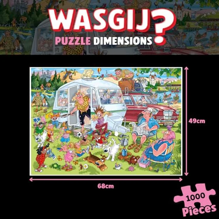 Wasgij Destiny 29, 1000 Teile Puzzle mit einzigartigem Konzept - Perfekter Stellplatz auf dem Campingplatz, 68 x 49 cm – Bild 2