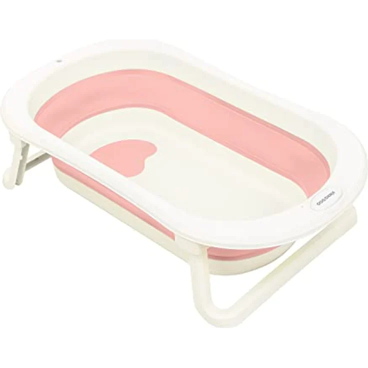 Kikkaboo Babybadewanne Fiji faltbar rutschfest Wasserablauf leicht zu reinigen, rosa – Bild 1
