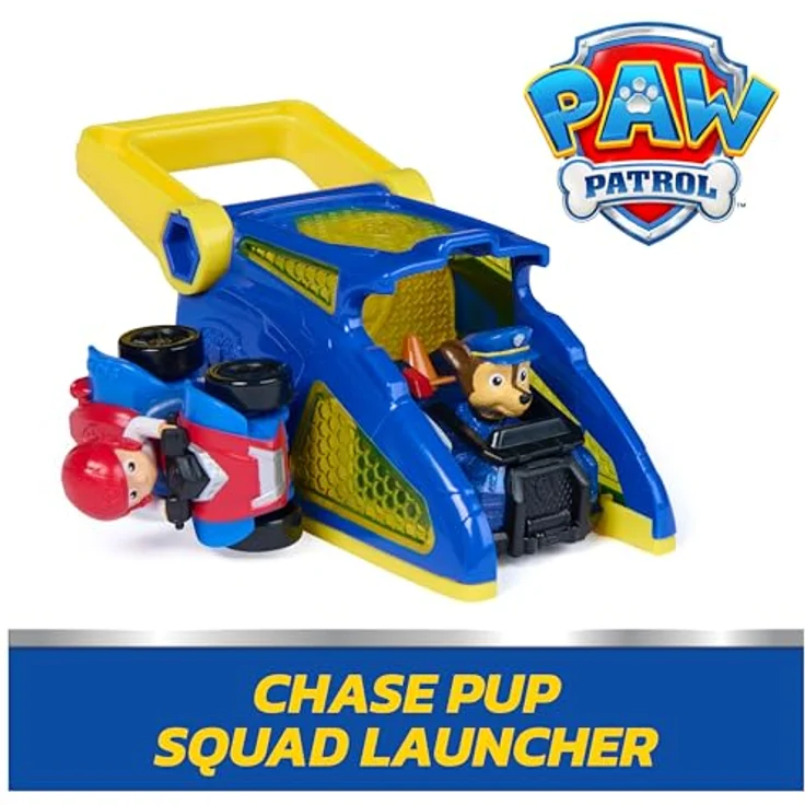 Paw Patrol PAW Pup Squad Launcher 2-Pack, inklusive Chase & Ryder, 6 cm Pup Squad Racers mit Schlüssel-Schloss Aufbewahrung – Bild 2