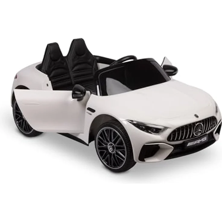 CARETERO Kinder Elektroauto Mercedes-Optik SL63, Akkubetrieben, für Kinder ab 3 Jahren, Weiß, mit Fernbedienung und USB-Musikpanel – Bild 3
