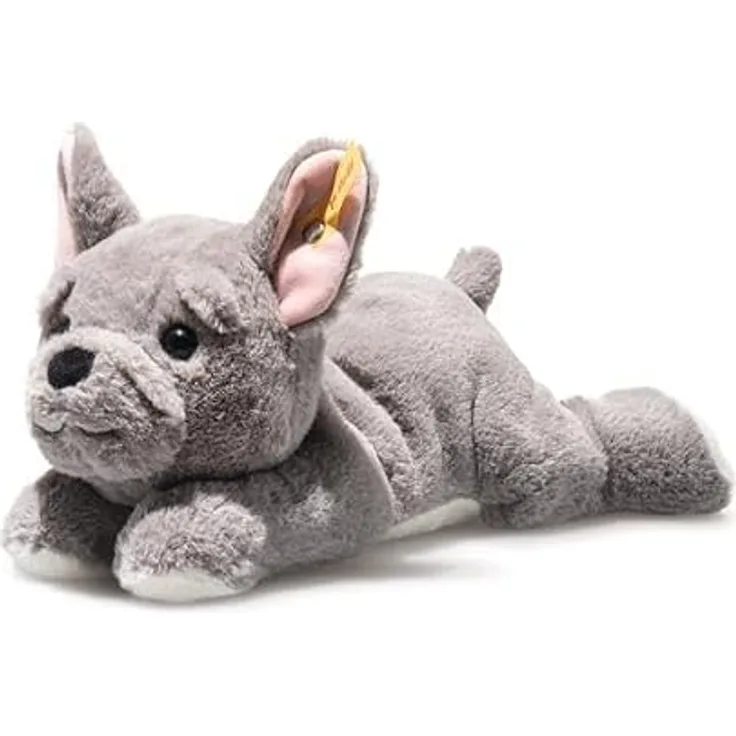 Steiff Kuscheltier Soft Cuddly Friends Französische Bulldogge Brie, grau, 24cm, waschbar bis 30°C
