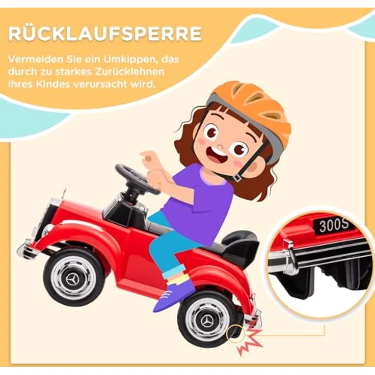 AIYAPLAY Rutschauto mit Stauraum, Kinderfahrzeug mit Kippschutz, Rot, 77,5 x 41,5 x 45 cm – Bild 3