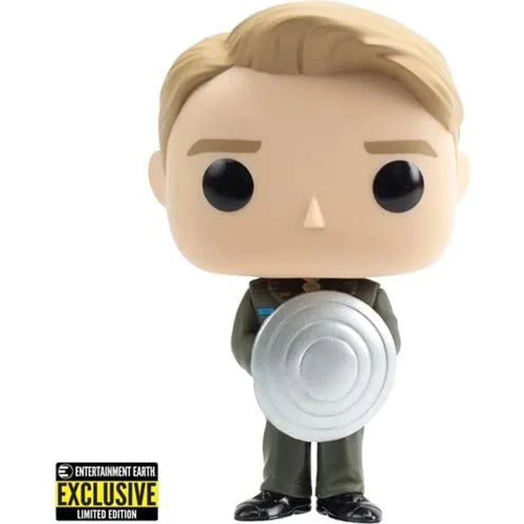 POP Marvel: Cap with Prototype Shield Metallic (Captain America) Special Edition [POP-0999] Vinylfigur, Wackelkopf, ca. 4" groß – Bild 4