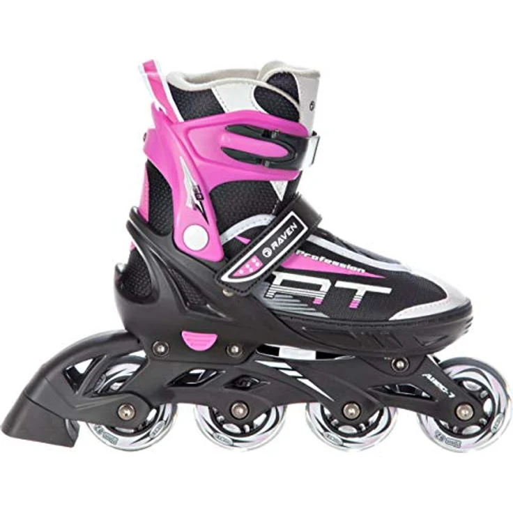 RAVEN Profession 3in1 Inlineskates Triskates Rollschuhe Inliner verstellbar, Black/Pink, für Kinder und Erwachsene, Größe 35-39 (23cm-25,5cm) – Bild 2