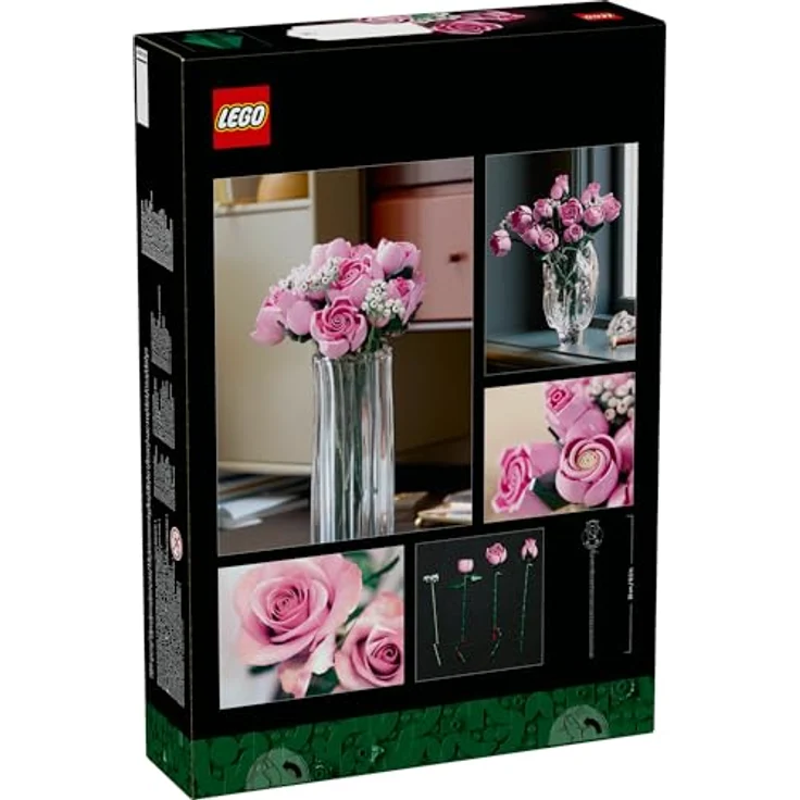 LEGO Botanicals Rosa Rosenstrauß 10374, Kunstblumen Modellbau Set mit 12 Rosen & 4 Zweigen Schleierkraut für kreative Deko im Zuhause oder Büro – Bild 4