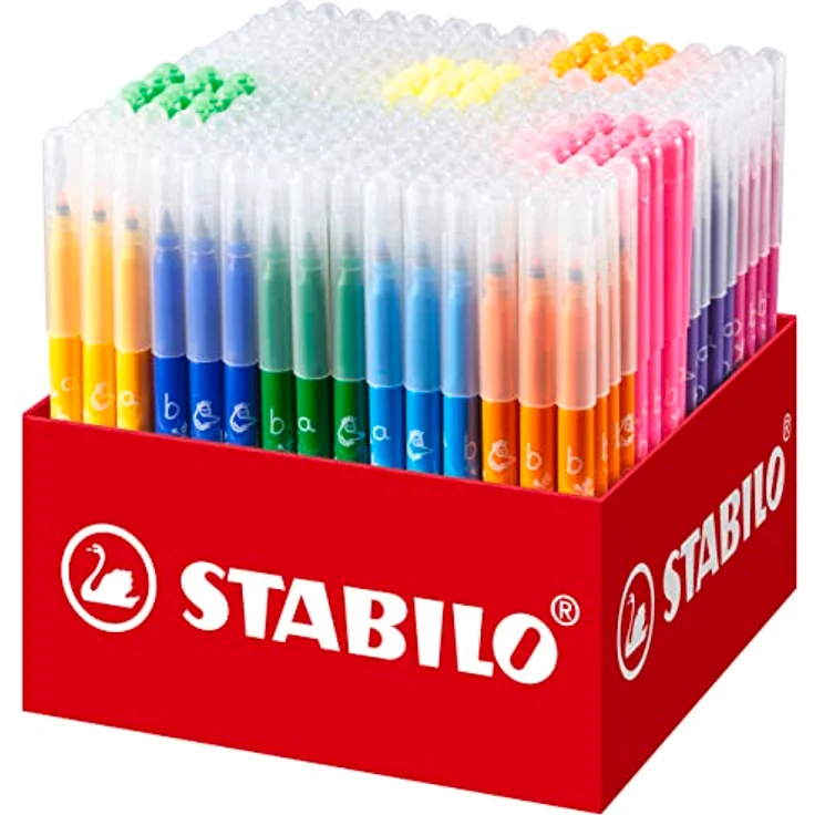 STABILO Fasermaler Trio A-Z XL, 240 Stück in 20 Farben, ergonomischer Dreikant-Griff, waschbare Tinte – Bild 1