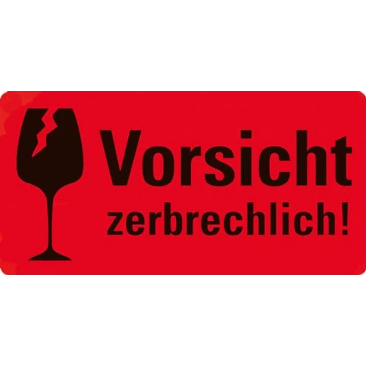 AVERY Zweckform Warnetiketten 7211, selbstklebend, 200 Stück, neon rot, 100 x 50 mm, Warnhinweis "Vorsicht zerbrechlich" für Versand und Umzug, im Kartonspender – Bild 2