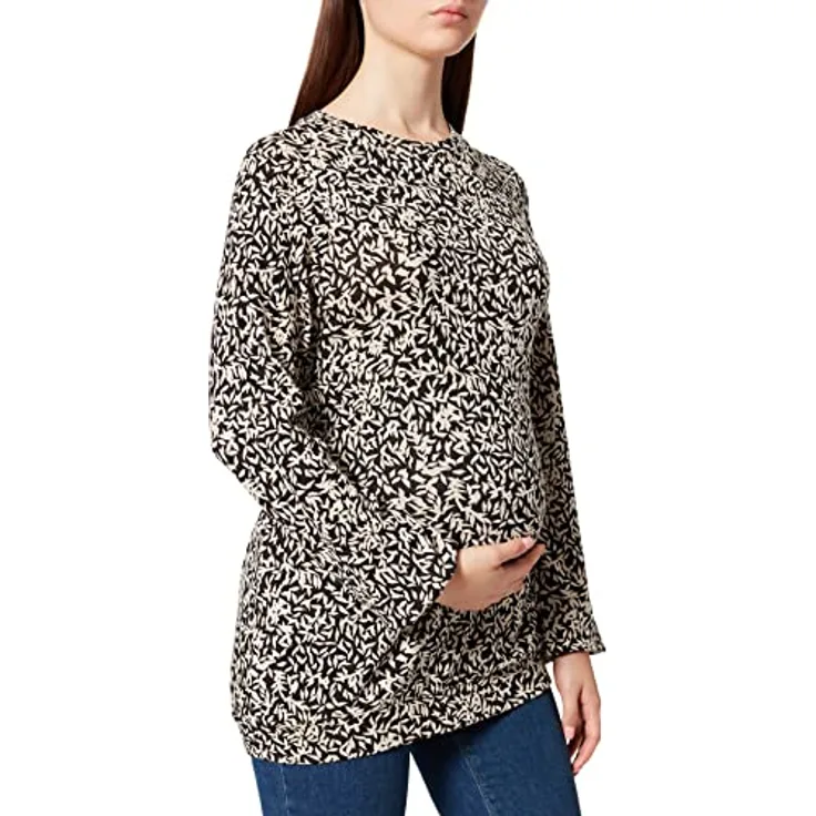 Noppies Maternity Damen Top nurs ls AOP Indio T-Shirt, Black-P090, S