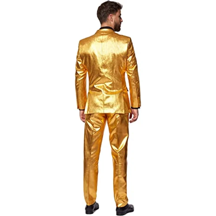 "Opposuits Anzug Groovy Gold Kostüm Anzug - Slim Fit, für Karneval und Silvester" – Bild 2
