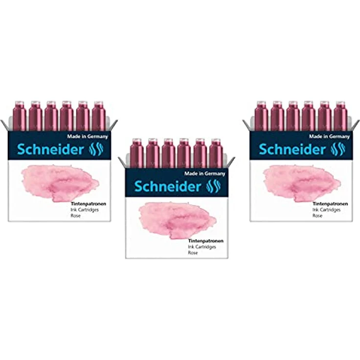 SCHNEIDER Füllhalter Tintenpatrone Standard Pastell Rose VE=6 Stück, auswaschbar mit Kugelverschluss – Bild 2