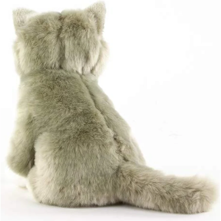 Uni-Toys Kuscheltier Katze Lilly sitzend grau weiß 30 cm Plüschtier - kuschelweicher Plüsch, hochwertige Qualität – Bild 3