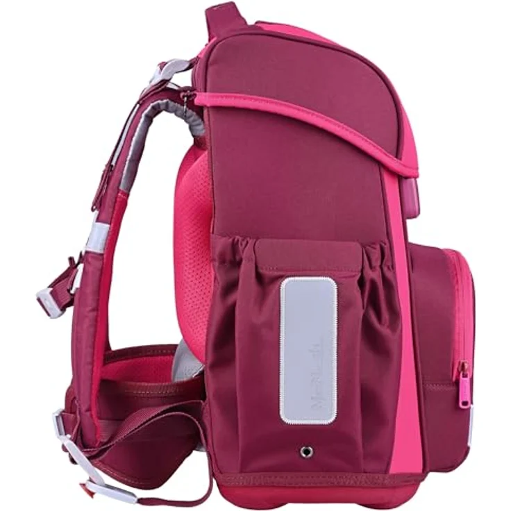 McNeill Schulranzen-Set BRAVO 9tlg. mit ergonomischem ClickFlex-Rückensystem, 21L Volumen, lila Pferde-Design, inkl. gefülltem Etui, Sportbeutel und Trinkflasche – Bild 5