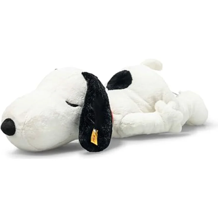 Steiff Snoopy liegend 43 cm, Kuscheltier aus kuschelweichem Plüsch, weiß/schwarz, maschinenwaschbar bis 30°C – Bild 2