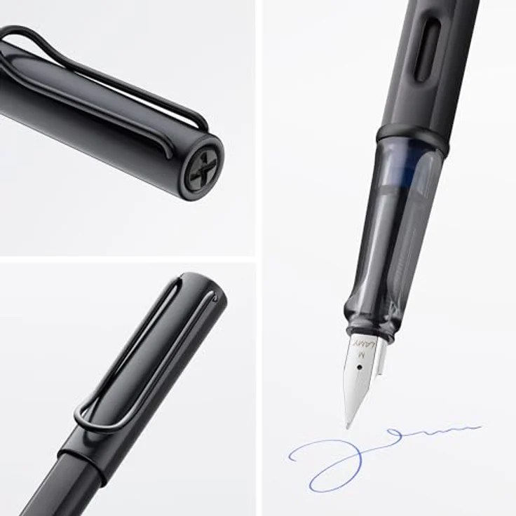 LAMY AL-Star Füller 071 SCHWARZ Stärke M, Leichter Schreibklassiker aus Aluminium, inkl. blauer Tintenpatrone – Bild 2