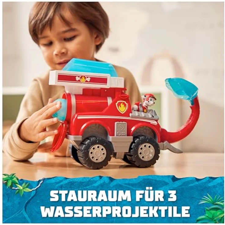 Spin Master Paw Patrol Jungle Pups Marshall, Feuerwehrauto im Elefanten-Design mit Wassergeschossen und beweglichem Rüssel – Bild 4