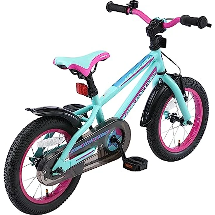 BIKESTAR Kinderfahrrad 14 Zoll für Mädchen und Jungen ab 4 Jahre | Kinderrad Urban Jungle | Türkis & Berry | Leicht, Stabil, Sicher | Risikofrei Testen – Bild 3